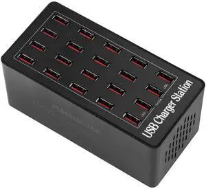 Charging Station, 100W 20-Port USB Multi Device Charger Hub with Intelligent Safety Features, Compact Power Strip for Phones, Watches, Pads, Speakers, Headphones & PS, Ideal for Home Office & Travel Charging Station, 100W 20-Port USB Multi Device Charger Hub with Intelligent Safety Features, Compact Power Strip for Phones, Watches, Pads, Speakers, Headphones & PS, Ideal for Home Office & Travel