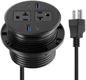3.15 inch Power Grommet with USB Ports, Office Desk Hole Round Recessed Outlets, Flush Mount, Furniture Hidden High Amp Plug Station, Black, 10FT Extension Cord. 3.15 inch Power Grommet with USB Ports, Office Desk Hole Round Recessed Outlets, Flush Mount, Furniture Hidden High Amp Plug Station, Black, 10FT Extension Cord.