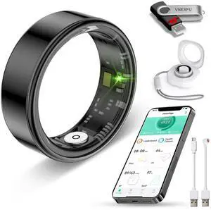 Smart Ring for Women Men Health Tracker - IP68 Waterproof Fitness Ring with Sleep Tracker/Heart Rate/Blood Pressure/Blood Oxygen/Step Counting/Calories for iOS & Android,No Subscription Fee,Black #11 Smart Ring for Women Men Health Tracker - IP68 Waterproof Fitness Ring with Sleep Tracker/Heart Rate/Blood Pressure/Blood Oxygen/Step Counting/Calories for iOS & Android,No Subscription Fee,Black #11