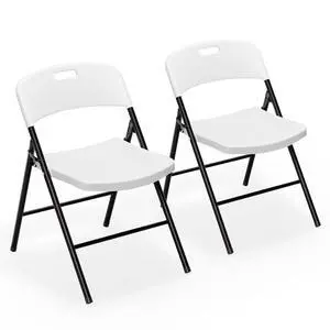 Folding Chairs, Plastic Foldable Chair, Capacity up to 350 lbs, Portable Seating for Indoor Outdoor Events Parties Camping Work School Commercail (2, White, L) Folding Chairs, Plastic Foldable Chair, Capacity up to 350 lbs, Portable Seating for Indoor Outdoor Events Parties Camping Work School Commercail (2, White, L)