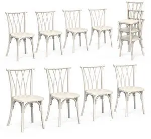 Plastic Outdoor Dining Chairs Set of 8, Stackable Patio Dining Chairs with Wicker Backrest, Waterproof Kitchen & Dining Room Chairs for Indoor-Outdoor, Capacity 400 lbs,White Plastic Outdoor Dining Chairs Set of 8, Stackable Patio Dining Chairs with Wicker Backrest, Waterproof Kitchen & Dining Room Chairs for Indoor-Outdoor, Capacity 400 lbs,White