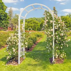 Vinyl Garden Arbor, PVC Wedding Arch for Ceremony Party, Garden Trellis for Climbing Plants Outdoor, Arch Backdrop Stand for Garden, Backyard, Lawn Vinyl Garden Arbor, PVC Wedding Arch for Ceremony Party, Garden Trellis for Climbing Plants Outdoor, Arch Backdrop Stand for Garden, Backyard, Lawn