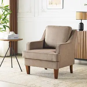 Brown Accent Chair, Mid Century Modern Chairs, Upholstered Armchair, Comfy Sofa Chair, Reading Chair, High Back for Living Room, Bedroom Furniture Apartment Small Spaces Brown Accent Chair, Mid Century Modern Chairs, Upholstered Armchair, Comfy Sofa Chair, Reading Chair, High Back for Living Room, Bedroom Furniture Apartment Small Spaces