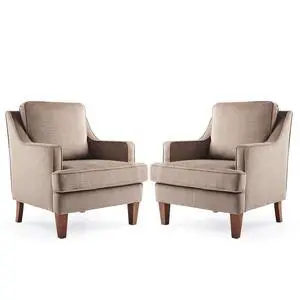 Brown Accent Chairs Set of 2, Mid Century Modern Chairs, Upholstered Armchair, Comfy Sofa Chair, Reading Chair, High Back for Living Room, Bedroom Furniture Apartment Small Spaces Brown Accent Chairs Set of 2, Mid Century Modern Chairs, Upholstered Armchair, Comfy Sofa Chair, Reading Chair, High Back for Living Room, Bedroom Furniture Apartment Small Spaces