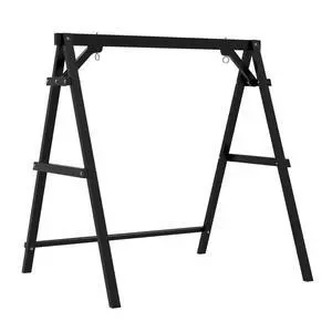 6.2FT Porch Swing Frame, 660 LBS Heavy Duty A-Frame Wooden Porch Swing Stand with Bottom Connection Bar for 5FT Porch Swing, Upgraded Wood Swing Hanger for Garden Patio (Black, 6.2FT) 6.2FT Porch Swing Frame, 660 LBS Heavy Duty A-Frame Wooden Porch Swing Stand with Bottom Connection Bar for 5FT Porch Swing, Upgraded Wood Swing Hanger for Garden Patio (Black, 6.2FT)