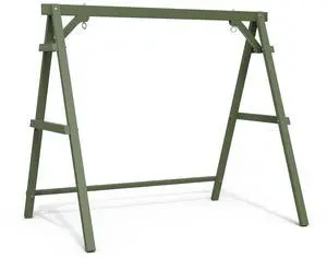 6.2FT Porch Swing Frame, 660 LBS Heavy Duty A-Frame Wooden Porch Swing Stand with Bottom Connection Bar for 5FT Porch Swing, Upgraded Wood Swing Hanger for Garden Patio (Green, 6.2FT) 6.2FT Porch Swing Frame, 660 LBS Heavy Duty A-Frame Wooden Porch Swing Stand with Bottom Connection Bar for 5FT Porch Swing, Upgraded Wood Swing Hanger for Garden Patio (Green, 6.2FT)
