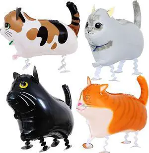 4 Pack Walking Cat Animal Balloons for Kids Birthday Party Pet Theme Decorations 4 Pack Walking Cat Animal Balloons for Kids Birthday Party Pet Theme Decorations