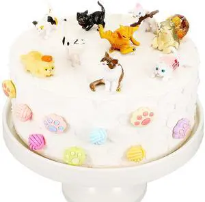 26 Pcs Cat Cake Topper Cute Figurines Happy Birthday Paw Cake Toppers Party Decoration Mini Set for Birthday Party Garden Home Shower Supplies(Cute Cat) 26 Pcs Cat Cake Topper Cute Figurines Happy Birthday Paw Cake Toppers Party Decoration Mini Set for Birthday Party Garden Home Shower Supplies(Cute Cat)