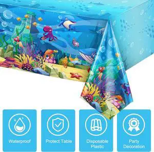 Tiamon 3 Pack Sea Party Tablecloth Ocean Animals Table Cover Underwater Creatures Ocean Sea Life Tablecloth for Kids Ocean Birthday Party Decoration, 54 x 108 Inch Tiamon 3 Pack Sea Party Tablecloth Ocean Animals Table Cover Underwater Creatures Ocean Sea Life Tablecloth for Kids Ocean Birthday Party Decoration, 54 x 108 Inch