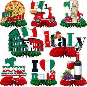 JULMELON 8 Pack Italian Themed Honeycomb Centerpieces Italian Table Decorations for Italian Republic Day Parties Italian Themed Wedding Bridal Shower Photo Booth Props JULMELON 8 Pack Italian Themed Honeycomb Centerpieces Italian Table Decorations for Italian Republic Day Parties Italian Themed Wedding Bridal Shower Photo Booth Props
