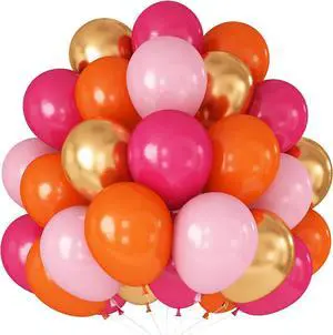 Hot Pink and Orange Gold Balloons 12inch 60pcs Light Pink Metallic Gold Helium Latex Balloon for Arch Birthday Tropical Fiesta Summer Party Decorations Boho Baby Shower Graduations Hot Pink and Orange Gold Balloons 12inch 60pcs Light Pink Metallic Gold Helium Latex Balloon for Arch Birthday Tropical Fiesta Summer Party Decorations Boho Baby Shower Graduations