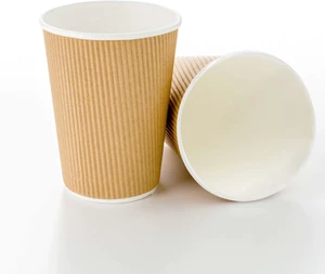 500-CT Disposable Kraft 12-OZ Hot Beverage Cups with Ripple Wall Design: No Need for Sleeves - Perfect for Cafes - Eco-Friendly Recyclable Paper - Insulated - Wholesale Takeout Coffee Cup 500-CT Disposable Kraft 12-OZ Hot Beverage Cups with Ripple Wall Design: No Need for Sleeves - Perfect for Cafes - Eco-Friendly Recyclable Paper - Insulated - Wholesale Takeout Coffee Cup