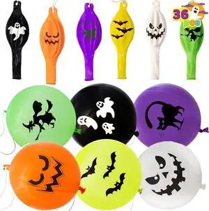 JOYIN 36 Pieces Halloween Punch Balloons for Kids Game Birthday Party Favor Supplies Decorations, Trick or Treat Toys, School Classroom Game Goodie Bags Stuffers JOYIN 36 Pieces Halloween Punch Balloons for Kids Game Birthday Party Favor Supplies Decorations, Trick or Treat Toys, School Classroom Game Goodie Bags Stuffers