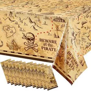 Irenare 12 Pieces Pirate Tablecloth for Party Decor - 54 x 108 Inches Pirate Treasure Map Tablecover Plastic Island Treasure Table Covers Navigation Supplies for Birthday Party Decoration Irenare 12 Pieces Pirate Tablecloth for Party Decor - 54 x 108 Inches Pirate Treasure Map Tablecover Plastic Island Treasure Table Covers Navigation Supplies for Birthday Party Decoration