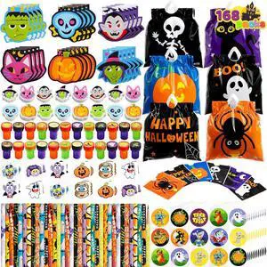 JOYIN 168 Pcs 24 Pack Assorted Halloween Art and Craft Stationery Kids Gift Set Trick or Treat Party Favor Toy Including Halloween Bag, Notepads, Stamps, Pencils, Stickers and Temporary Tattoos JOYIN 168 Pcs 24 Pack Assorted Halloween Art and Craft Stationery Kids Gift Set Trick or Treat Party Favor Toy Including Halloween Bag, Notepads, Stamps, Pencils, Stickers and Temporary Tattoos