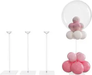 YALLOVE Clear Acrylic Tabletop Balloon Stand Kit, 15.75 Inch 4 pack Balloon Stick Holder with Base for Table Top Centerpiece Party Decoration (Balloons Not Included) YALLOVE Clear Acrylic Tabletop Balloon Stand Kit, 15.75 Inch 4 pack Balloon Stick Holder with Base for Table Top Centerpiece Party Decoration (Balloons Not Included)