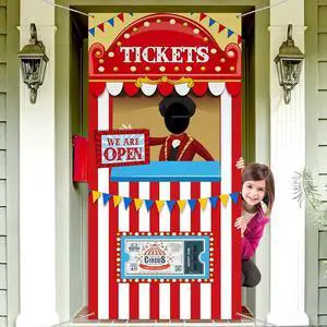 Carnival Circus Theme Party Decorations, Halloween Carnival Photo Door Banner Ticket Booth Backdrop Props, Large Photo Door Banner Door Hanging for Halloween Decorations Carnival Game Supplies Carnival Circus Theme Party Decorations, Halloween Carnival Photo Door Banner Ticket Booth Backdrop Props, Large Photo Door Banner Door Hanging for Halloween Decorations Carnival Game Supplies