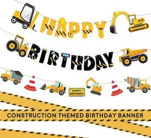 3 Packs Construction Happy Birthday Banner and Vehicle Truck Garland, Construction Party Supplies Decoration Set for Birthday Party, Baby Show 3 Packs Construction Happy Birthday Banner and Vehicle Truck Garland, Construction Party Supplies Decoration Set for Birthday Party, Baby Show