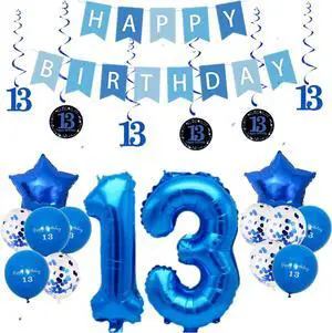 13th Birthday Party Decorations Kit for Kids,13 Balloon Arch & Banner Set, All-in-One Party Supplies, Easy Setup, Perfect for Boys Girls Birthday Party Blue 13th Birthday Party Decorations Kit for Kids,13 Balloon Arch & Banner Set, All-in-One Party Supplies, Easy Setup, Perfect for Boys Girls Birthday Party Blue