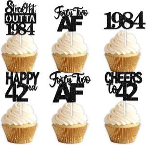 30pcs Black Glitter Dessert Cupcake Pick for Straight Outta 1984 Legend Since 1984 Theme Decor Supplies Men Boys Happy 42nd Birthday Party Decoration 30pcs Black Glitter Dessert Cupcake Pick for Straight Outta 1984 Legend Since 1984 Theme Decor Supplies Men Boys Happy 42nd Birthday Party Decoration