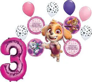 Skye and Everest 3rd Birthday Party Supplies Girl Paw Pups on Patrol Balloon Bouquet Decorations 12ct Skye and Everest 3rd Birthday Party Supplies Girl Paw Pups on Patrol Balloon Bouquet Decorations 12ct