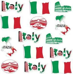 Beistle 53674 Italian Cut Outs 14 Piece Italy Decorations International Around The World Party Supplies, 12"-16", Red/White/Green/Black Beistle 53674 Italian Cut Outs 14 Piece Italy Decorations International Around The World Party Supplies, 12"-16", Red/White/Green/Black