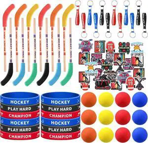 Hungdao 98 Pcs Hockey Party Favors Include 12 Ice Hockey Pencil with Eraser 12 Foam Knee Ball 12 Silicone Bracelet 12 Motivational Keychain 50 Sheet Sticker for Sport Team Birthday Party Supplies Gift Hungdao 98 Pcs Hockey Party Favors Include 12 Ice Hockey Pencil with Eraser 12 Foam Knee Ball 12 Silicone Bracelet 12 Motivational Keychain 50 Sheet Sticker for Sport Team Birthday Party Supplies Gift