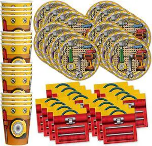 Handyman Birthday Party Supplies - Tool Party Supplies - Carpenter Birthday Party | Tableware Set Includes Plates, Napkins and Cups | Kit for 16 Handyman Birthday Party Supplies - Tool Party Supplies - Carpenter Birthday Party | Tableware Set Includes Plates, Napkins and Cups | Kit for 16