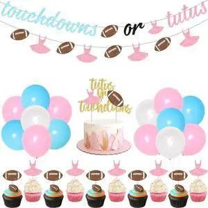 Cheereveal Touchdowns or Tutus Gender Reveal Party Supplies, Touchdowns or Tutus Gender Reveal Balloons Banner Cake Toppers for Boy or Girl Pink and Blue Baby Shower Decorations Cheereveal Touchdowns or Tutus Gender Reveal Party Supplies, Touchdowns or Tutus Gender Reveal Balloons Banner Cake Toppers for Boy or Girl Pink and Blue Baby Shower Decorations