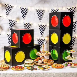 Resurhang 6 Pcs Traffic Light Favor Boxes, 11.8'' x 11.8'' Transportation Boxes for Racing Car Theme Birthday Party Centerpieces Photo Props Supplies Party Decor Resurhang 6 Pcs Traffic Light Favor Boxes, 11.8'' x 11.8'' Transportation Boxes for Racing Car Theme Birthday Party Centerpieces Photo Props Supplies Party Decor