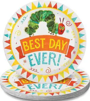 Fun Express Very Hungry Caterpillar Dinner Plates for Birthday - Party Supplies - Print Tableware - Print Plates & Bowls - 8 Pieces Fun Express Very Hungry Caterpillar Dinner Plates for Birthday - Party Supplies - Print Tableware - Print Plates & Bowls - 8 Pieces