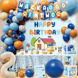 Blue Dog 2nd Birthday Party Supplies Blue & Orange Themed Second Birthday Decorations Backdrop Balloons Arch Box High Chair Banner Bday Party Idea for Baby Boys|Girls Blue Dog 2nd Birthday Party Supplies Blue & Orange Themed Second Birthday Decorations Backdrop Balloons Arch Box High Chair Banner Bday Party Idea for Baby Boys|Girls