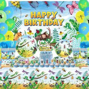 Bugs Birthday Party Decorations - Insect Party Supplies, Plates Cups Napkins Tablecloth Cutlery Happy Birthday Backdrop Balloon Cake Toppers for Class Office Garden Reptile Baby Shower Bugs Birthday Party Decorations - Insect Party Supplies, Plates Cups Napkins Tablecloth Cutlery Happy Birthday Backdrop Balloon Cake Toppers for Class Office Garden Reptile Baby Shower