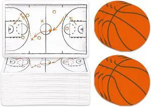 Whaline 90Pcs Basketball Plates Napkin Set Basketball Court Paper Plates Orange Sport Ball Disposable Napkins for Sport Birthday Tableware Supplies, Serves 40 Whaline 90Pcs Basketball Plates Napkin Set Basketball Court Paper Plates Orange Sport Ball Disposable Napkins for Sport Birthday Tableware Supplies, Serves 40