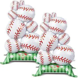 Soulchen 2 Pcs 3.5 ft Giant Self Standing Baseball Foil Balloons for Baseball Birthday Party Decoration Team Celebration Decor Backyard BBQ Sports Themed Party Supplies Soulchen 2 Pcs 3.5 ft Giant Self Standing Baseball Foil Balloons for Baseball Birthday Party Decoration Team Celebration Decor Backyard BBQ Sports Themed Party Supplies