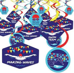 Big Dot of Happiness Making Waves - Swim Team - Swimming Party or Birthday Party Hanging Decor - Party Decoration Swirls - Set of 40 Big Dot of Happiness Making Waves - Swim Team - Swimming Party or Birthday Party Hanging Decor - Party Decoration Swirls - Set of 40