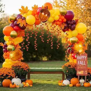 Fall Balloons Arch Garland Kit Burnt Orange Burgundy Mustard Yellow Balloon with Maple Leaf Garland Pumpkin Pine Cone Foil for Autumn Thanksgiving Harvest Birthday Baby Shower Party Decoration Fall Balloons Arch Garland Kit Burnt Orange Burgundy Mustard Yellow Balloon with Maple Leaf Garland Pumpkin Pine Cone Foil for Autumn Thanksgiving Harvest Birthday Baby Shower Party Decoration
