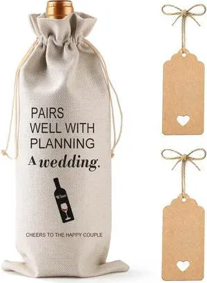 Homum Wine Bag Engaged Gifts for Couples with Gift Tag, Engagement Gifts Party Decorations for Engaged Wine Bottle Bag, Couple Wine Bags Homum Wine Bag Engaged Gifts for Couples with Gift Tag, Engagement Gifts Party Decorations for Engaged Wine Bottle Bag, Couple Wine Bags
