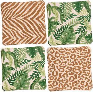 xo, Fetti Animal Print Safari Napkins - 3-ply, 24 pcs | Jungle Cocktail Napkins, Zoo Dinner Party Setting, Kids Wild Birthday Decoration, Rainforest Tablescape xo, Fetti Animal Print Safari Napkins - 3-ply, 24 pcs | Jungle Cocktail Napkins, Zoo Dinner Party Setting, Kids Wild Birthday Decoration, Rainforest Tablescape