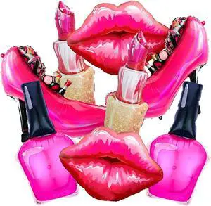 8Pcs Hot Pink Balloon Kit Red Lips, Lipstick, High Heels, Nail Polish Balloons Threenager Birthday Decorations Girl, Bachelorette Party, Girls Night, Makeup, Spa Party, Little miss Birthday Decor 8Pcs Hot Pink Balloon Kit Red Lips, Lipstick, High Heels, Nail Polish Balloons Threenager Birthday Decorations Girl, Bachelorette Party, Girls Night, Makeup, Spa Party, Little miss Birthday Decor