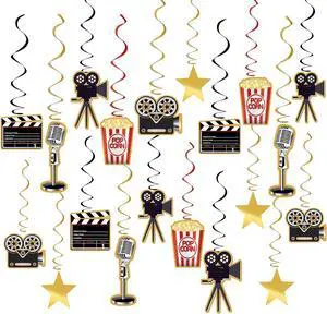 30Pcs Movie Night Party Supplies Hanging Decorations, Movie Theme Party Decorations, Movie Night Decorations Birthday Party Movie Night Party Decorations Kit Hanging Swirls Party Supplies 30Pcs Movie Night Party Supplies Hanging Decorations, Movie Theme Party Decorations, Movie Night Decorations Birthday Party Movie Night Party Decorations Kit Hanging Swirls Party Supplies