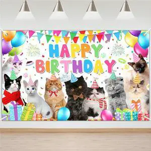 Avezano Cat Happy Birthday Backdrop Pet Cat Paw Theme Birthday Party Decorations Kitties Pet Themed Party Supplies 70.8 x 43.3 Inch Avezano Cat Happy Birthday Backdrop Pet Cat Paw Theme Birthday Party Decorations Kitties Pet Themed Party Supplies 70.8 x 43.3 Inch