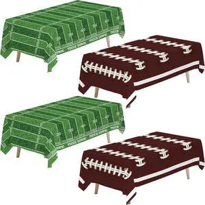 Srua Don 4 Pack Football Party Decorations Tablecloth, Football Party Supplies Table Cover, Football Table Decorations for Birthday Baby Shower Touch Down Game Day (86in x 55in) Srua Don 4 Pack Football Party Decorations Tablecloth, Football Party Supplies Table Cover, Football Table Decorations for Birthday Baby Shower Touch Down Game Day (86in x 55in)