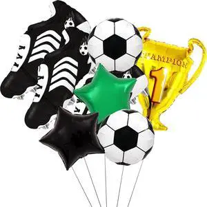 Soccer Party Decoration Balloons, Soccer Balls, Football Sneakers, Trophy, Stars Foil Balloons For Sports Theme Party Supplies, Game Day, Kids Soccer Birthday, Team Celebrations. Soccer Party Decoration Balloons, Soccer Balls, Football Sneakers, Trophy, Stars Foil Balloons For Sports Theme Party Supplies, Game Day, Kids Soccer Birthday, Team Celebrations.