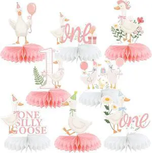 8 Pcs One Silly Goose Birthday Decorations Silly Goose Birthday Honeycomb Centerpieces Pink 1st Party Supplies for Women Pink Bow Duck Funny Party Supplies 8 Pcs One Silly Goose Birthday Decorations Silly Goose Birthday Honeycomb Centerpieces Pink 1st Party Supplies for Women Pink Bow Duck Funny Party Supplies