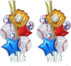 18pcs Glove Baseball Foil Balloons 20 Inch Sports Mylar Balloon with Latex Balloons for Baseball Themed Birthday Party Supplies Baby Shower Decoration 18pcs Glove Baseball Foil Balloons 20 Inch Sports Mylar Balloon with Latex Balloons for Baseball Themed Birthday Party Supplies Baby Shower Decoration