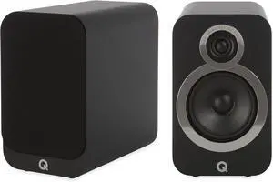 Q Acoustics 3020i Bookshelf Speakers Carbon Black (Pair) HiFi Stereo Speakers, 25% Larger Cabinet for Deeper Bass, 22mm Tweeter, P2P Bracing, Magnetic Grilles, Chrome Bezel, Banana Plug Compatible Q Acoustics 3020i Bookshelf Speakers Carbon Black (Pair) HiFi Stereo Speakers, 25% Larger Cabinet for Deeper Bass, 22mm Tweeter, P2P Bracing, Magnetic Grilles, Chrome Bezel, Banana Plug Compatible