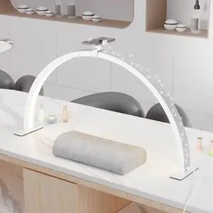 Large Half Moon Light for Nail Desk, 30" 48W Professionals Led Light, Desk Lamp for Lash Eyelash Extension,Makeup Desk lamp,Color Temperature 2700K-6000K, Salon&Home(Crystal Diamond) Large Half Moon Light for Nail Desk, 30" 48W Professionals Led Light, Desk Lamp for Lash Eyelash Extension,Makeup Desk lamp,Color Temperature 2700K-6000K, Salon&Home(Crystal Diamond)
