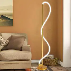 Modern LED Gold Floor Lamp, 3-Level Dimmable Flexible DIY Modeling Tall Standing Lamp, 35W/2700lm Ultra Bright White Light Corner Floor lamp For Bedroom, Living Room, Office Modern LED Gold Floor Lamp, 3-Level Dimmable Flexible DIY Modeling Tall Standing Lamp, 35W/2700lm Ultra Bright White Light Corner Floor lamp For Bedroom, Living Room, Office