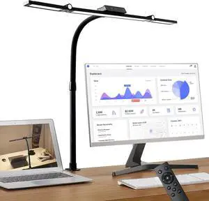 BAYSQUIRREL Led Desk Lamp with Clamp,Desk Light with Human Sensor,Gooseneck Remote Eye Protection Desk Lighting,24W Ultra Bright Stepless Dimming and Tempering LED Desk Lamp for Home Office, Bedroom BAYSQUIRREL Led Desk Lamp with Clamp,Desk Light with Human Sensor,Gooseneck Remote Eye Protection Desk Lighting,24W Ultra Bright Stepless Dimming and Tempering LED Desk Lamp for Home Office, Bedroom
